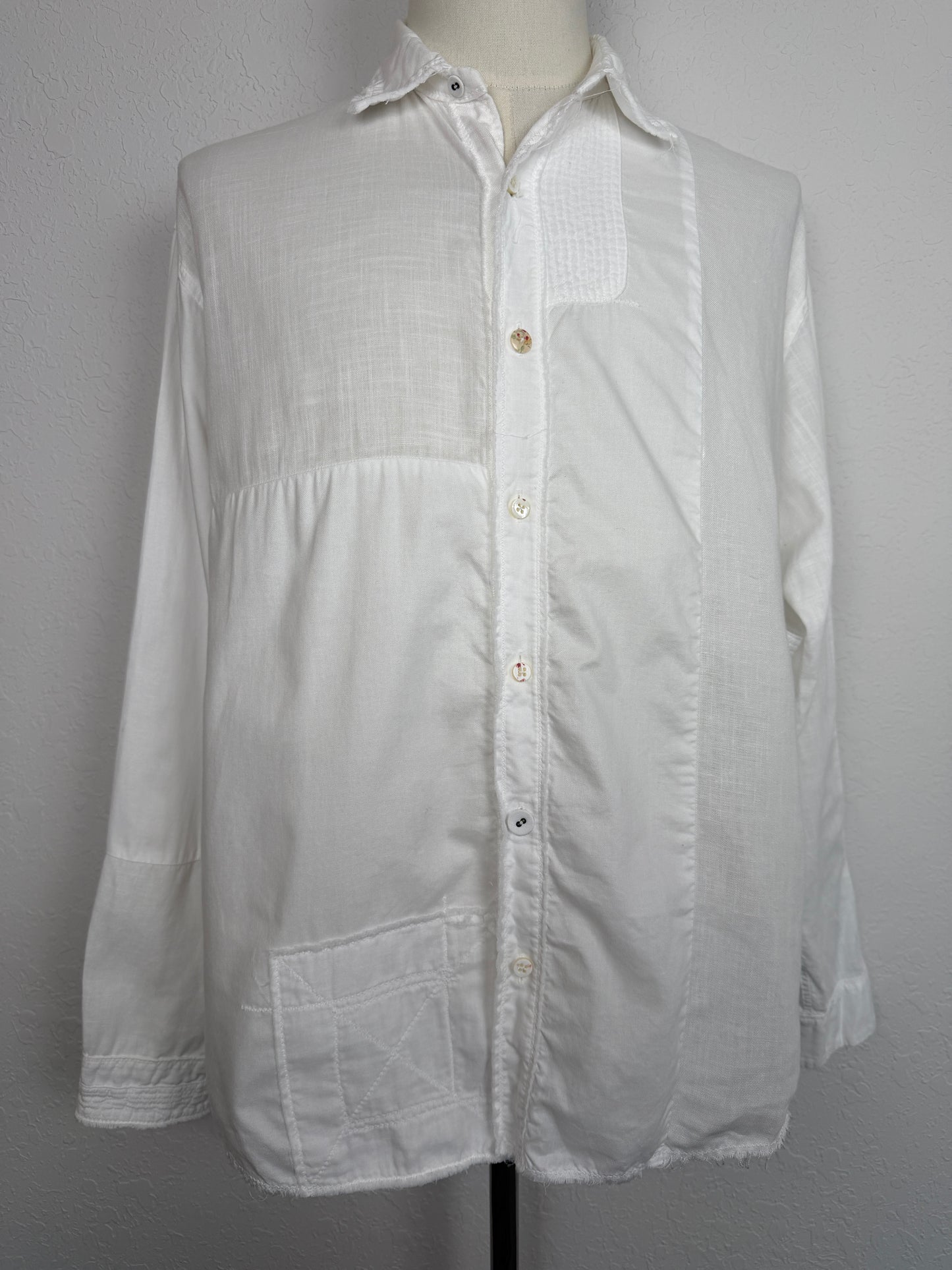 Cotton/Linen Patchwork Kathmandu Shirt