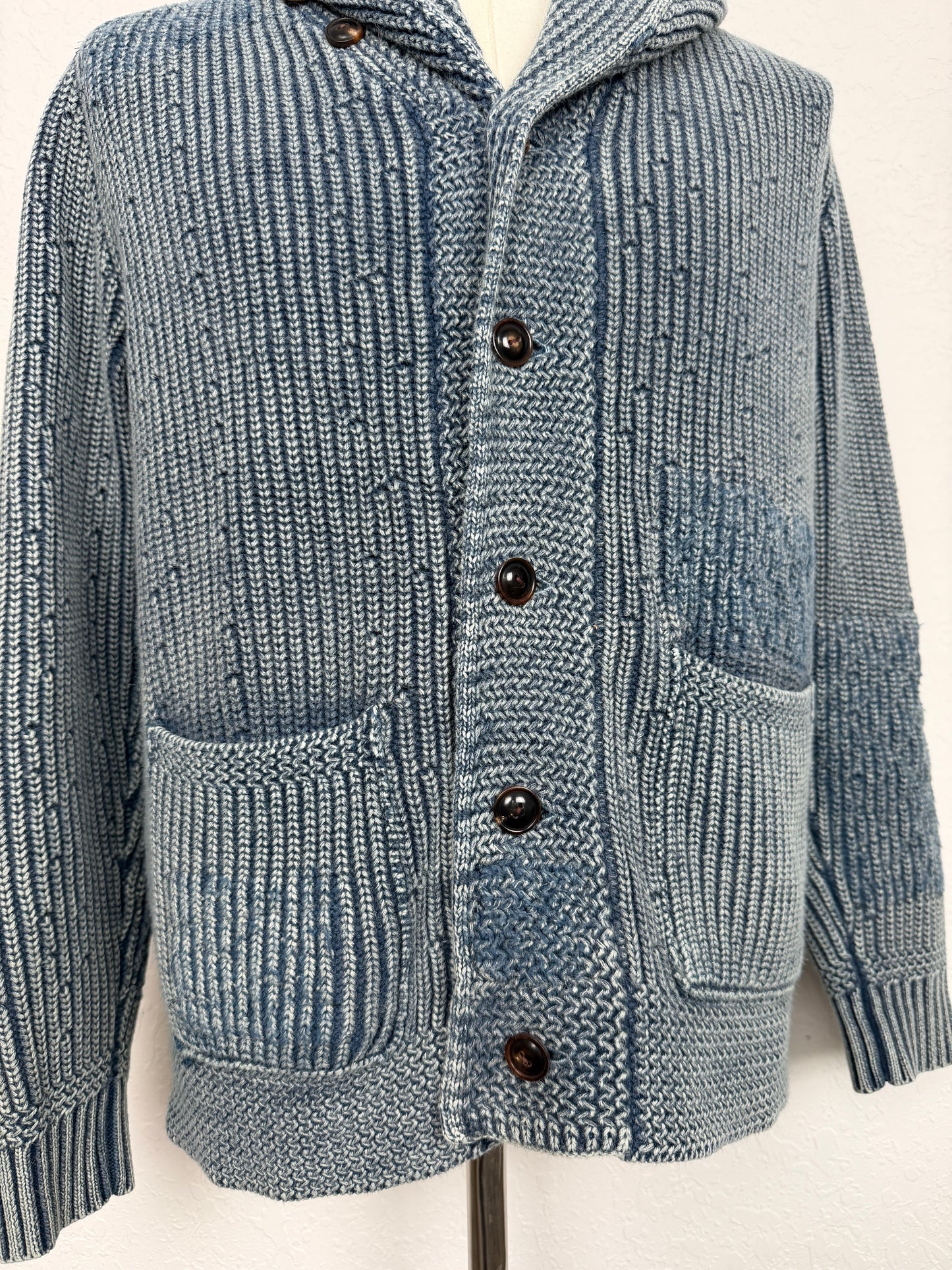 Distressed Shawl Cotton Cardigan