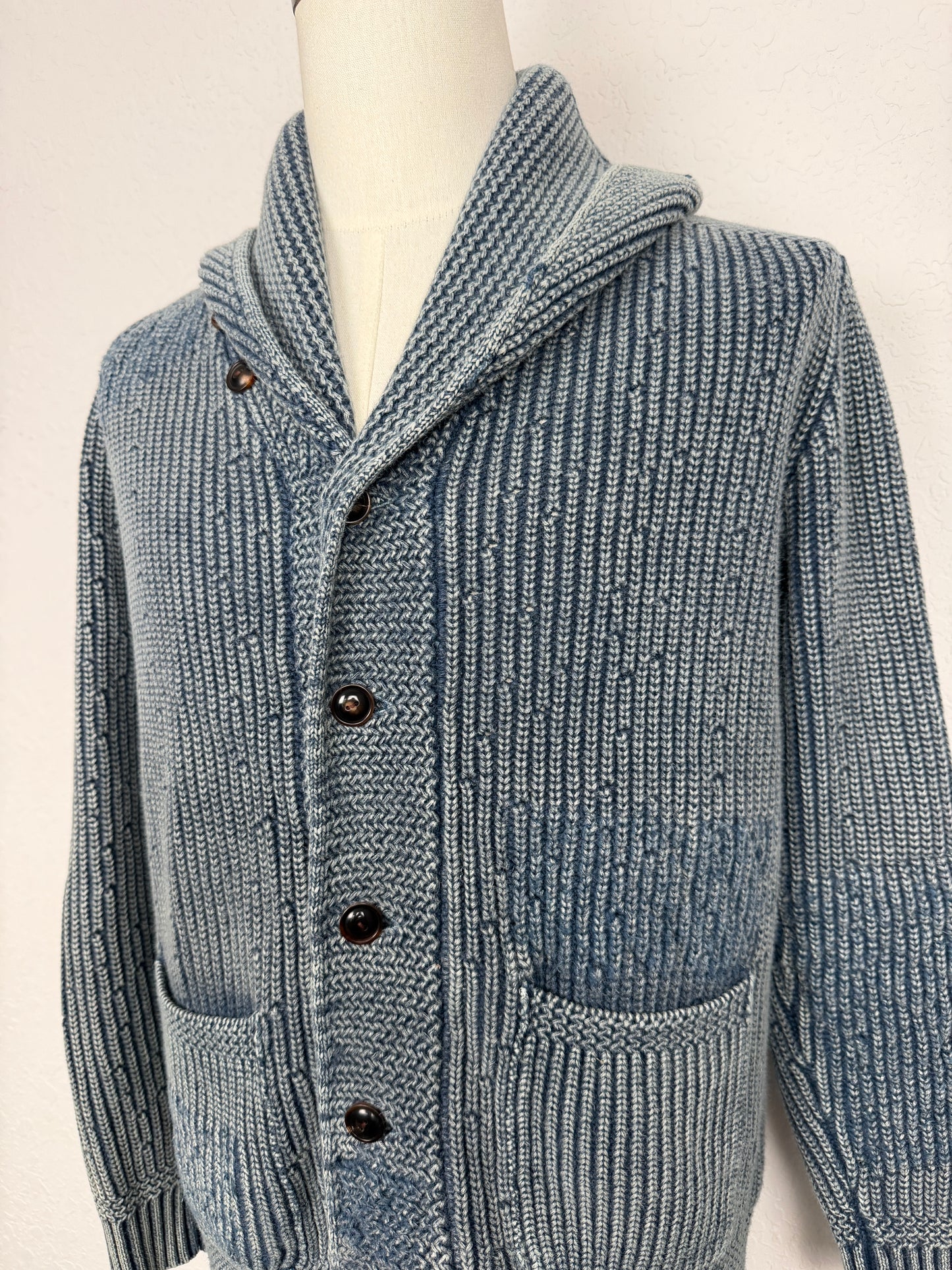 Distressed Shawl Cotton Cardigan
