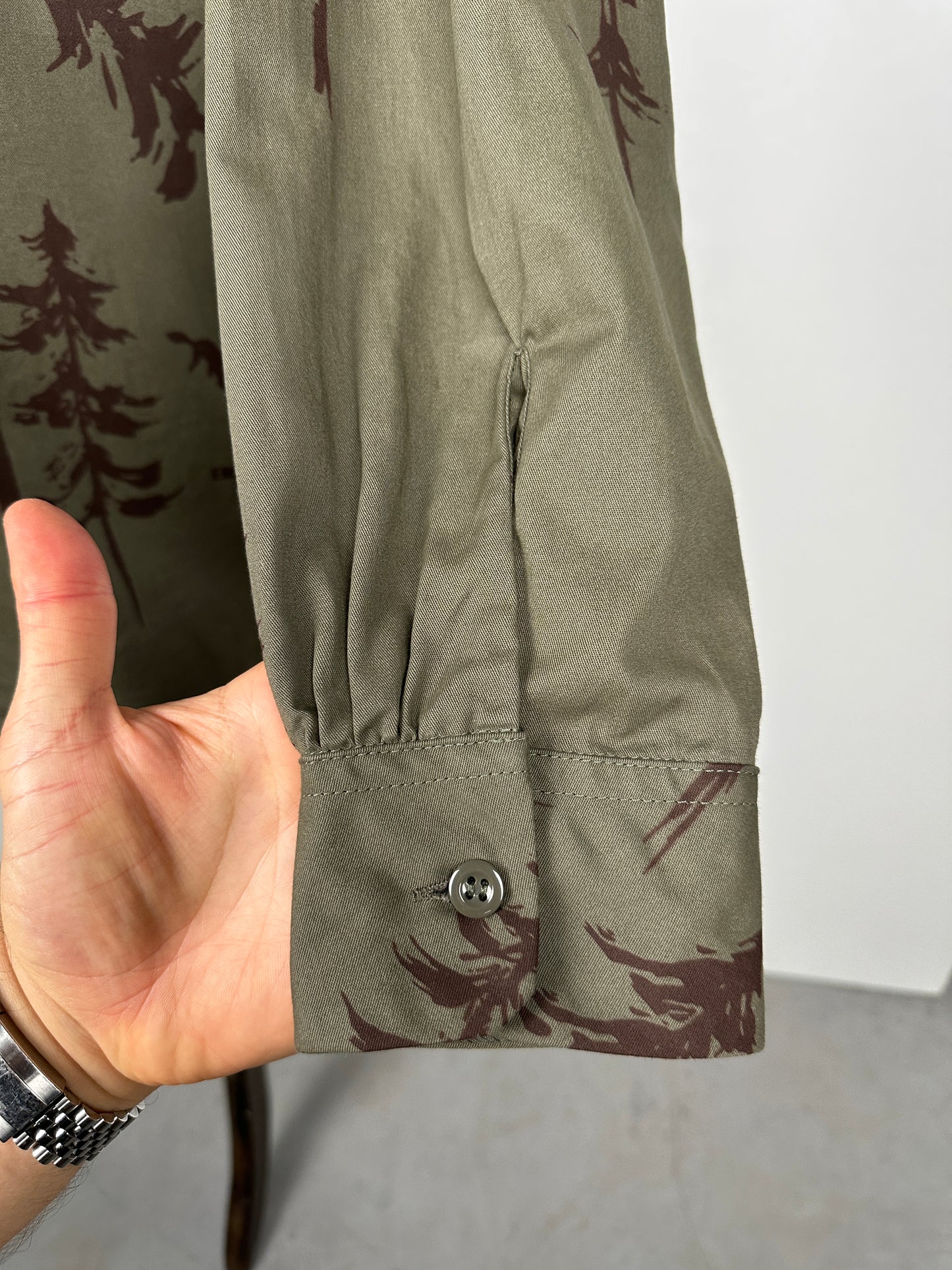 FW24 Classic Shirt - Forest Print French Twill