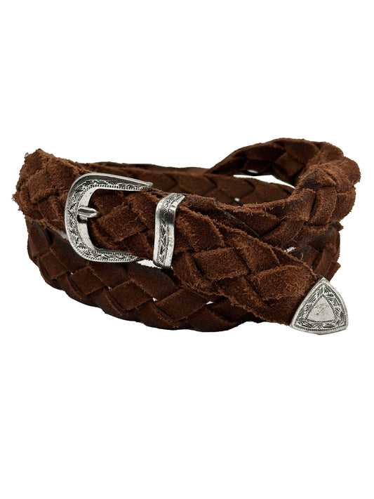 Alberto Luti Handpainted Treccia Woven Antiqued Belt